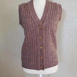 Charsma vintage cable knit sweater vest size M